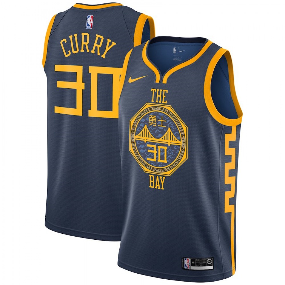 Jersey Golden State Warriors Stephen Curry30 Navy - City Edition