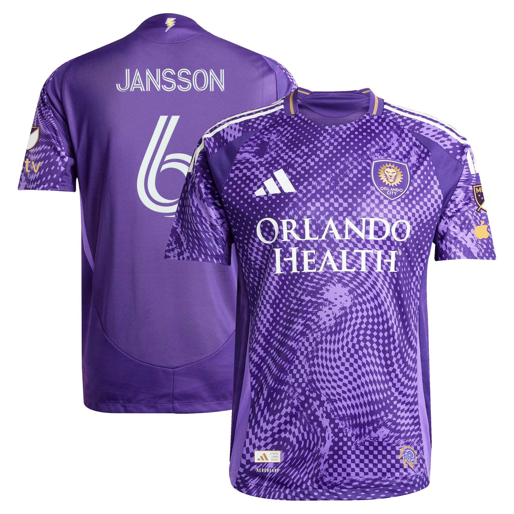 [SJH] Robin Jansson Orlando City SC 2025 Perfect Storm On-Field Authentic Jersey - Purple