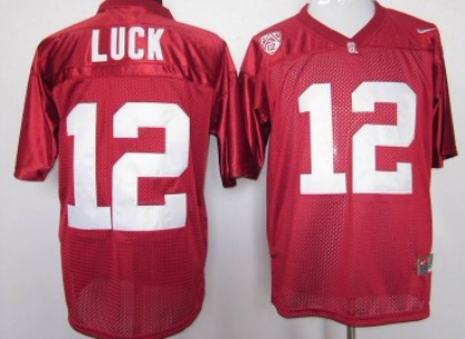 Men's None Red 2024 performance Andrew Luck #12 game day Jersey