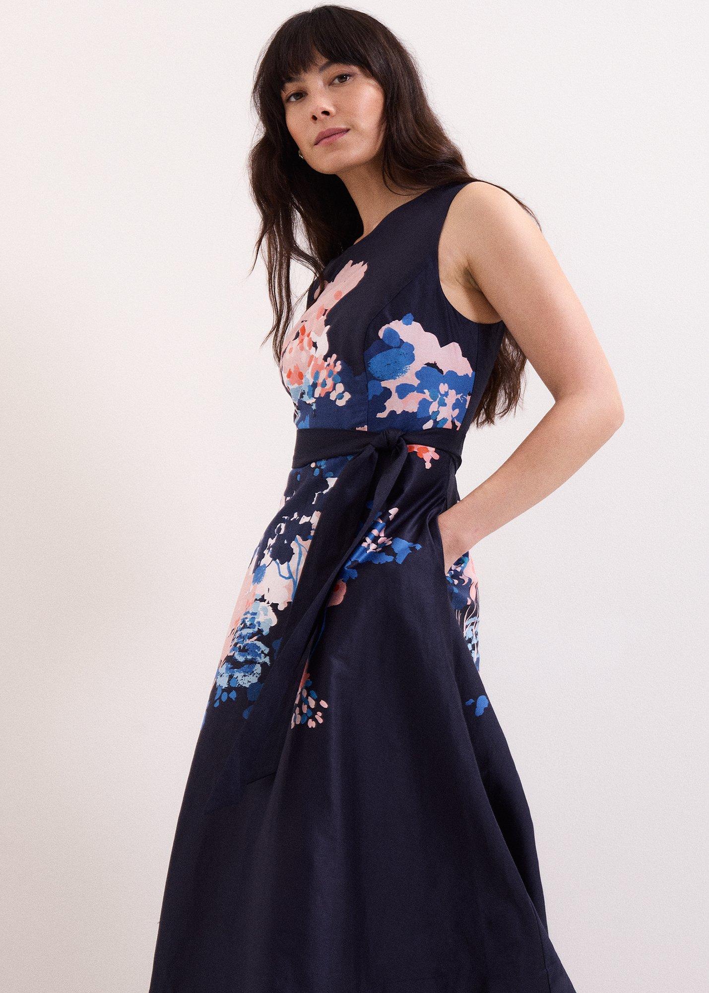 Natalya Fit and Flare Floral Printed Midi Dress