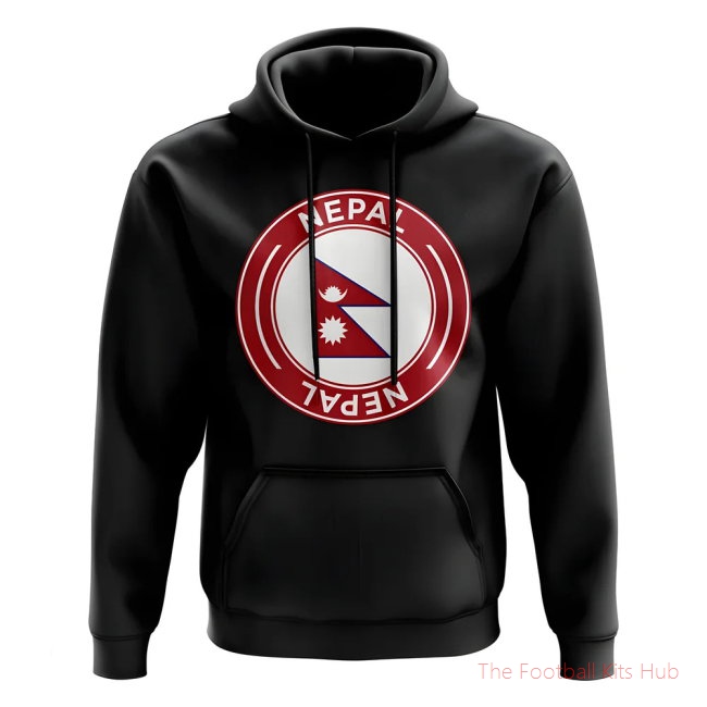 Men Nepal Football Badge Hoodie (Black)
