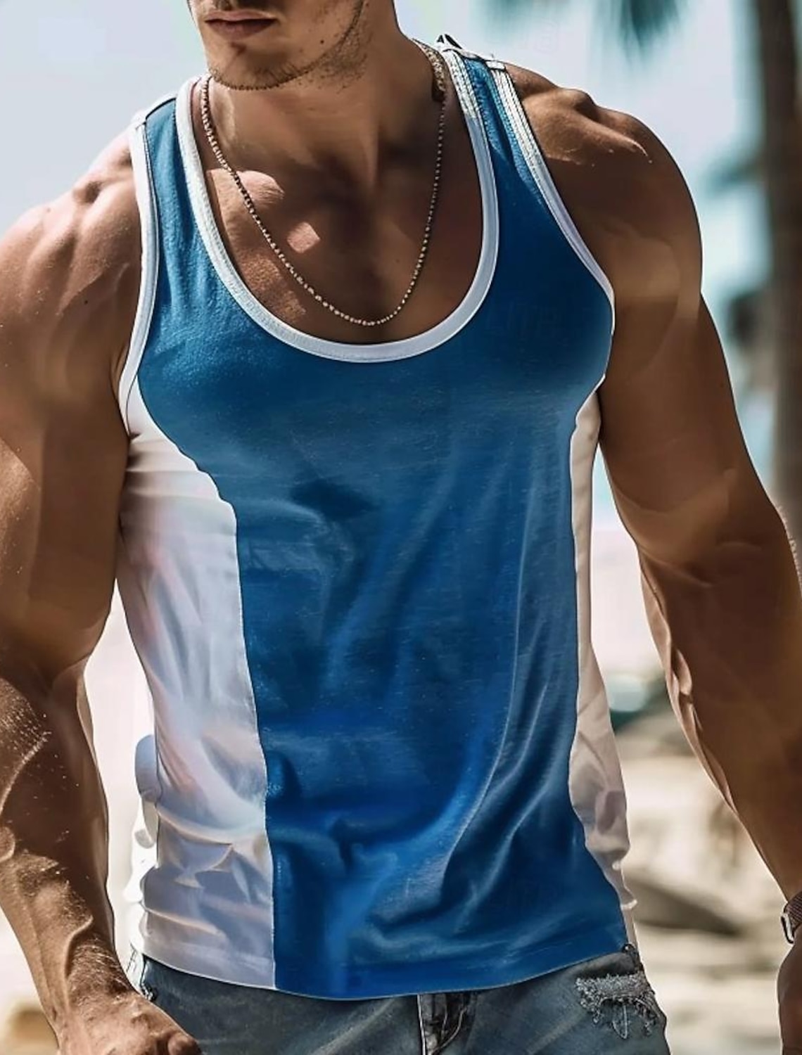 Men's Tank Top Vest Sleeveless Shirt Gym Muscle Tee Crew Neck Summer