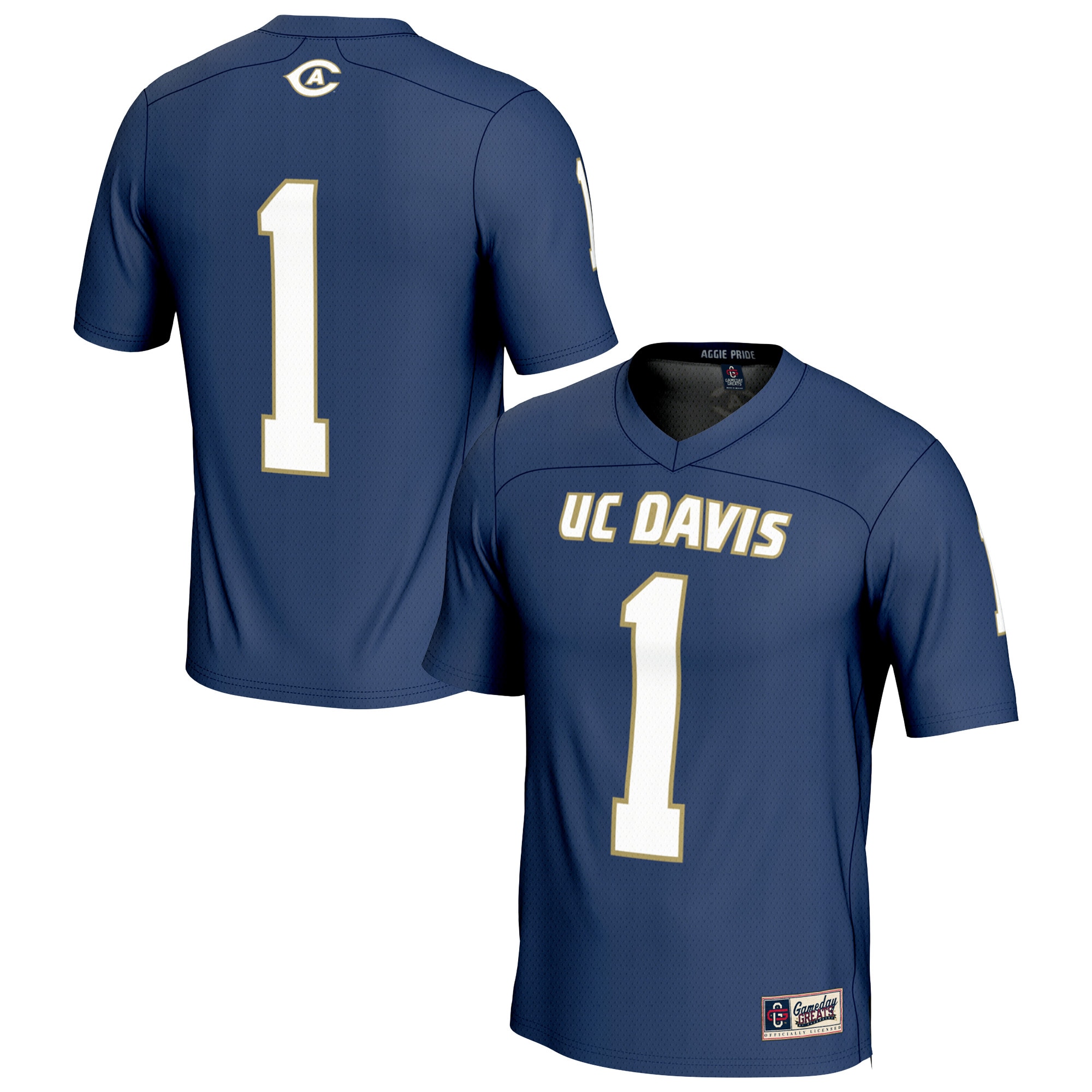 UC Davis Aggies GameDay Greats Youth Lightweight Collegiate Football Fashion Jersey - Navy