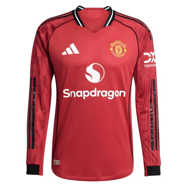 2025-2026 Man Utd Authentic Long Sleeve Home Kit (Casemiro 18)