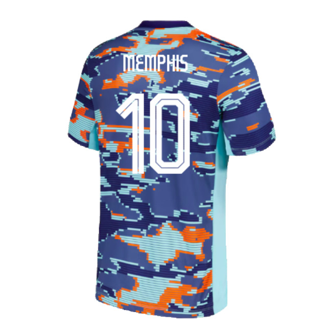 2024-2025 Netherlands Pre-Match Training Shirt (Blue) - Kids (Memphis 10)