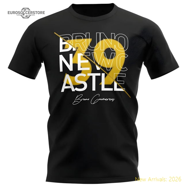 Bruno Guimaraes Newcastle Graphic Signature T-Shirt (Black)