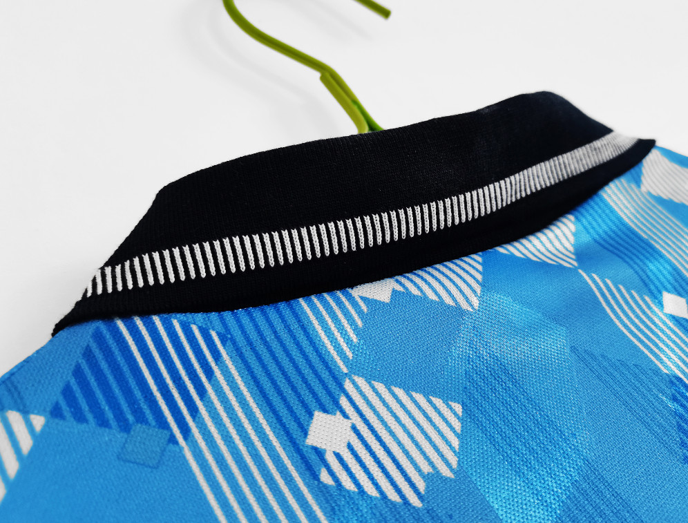 1990 England Light Blue Retro Soccer Jersey Football Shirt - Official