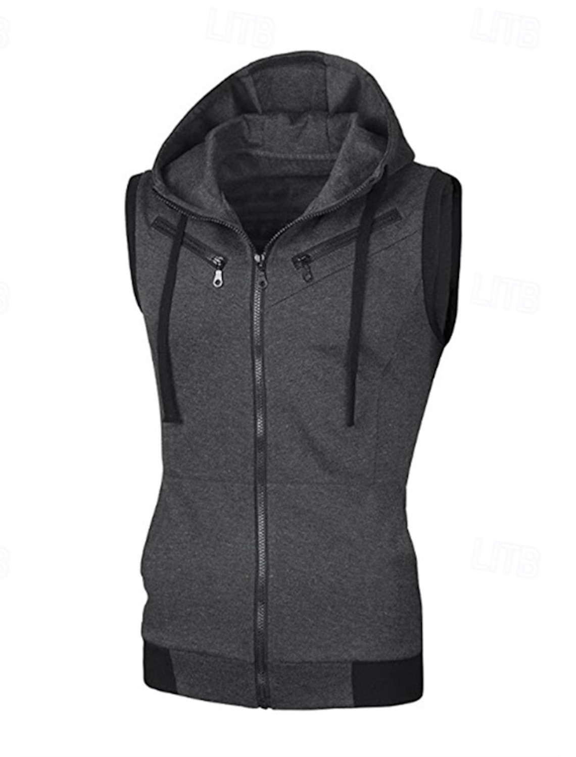 Men's Hoodie Full Zip Black Wine Red Navy Blue Purple Hooded Color