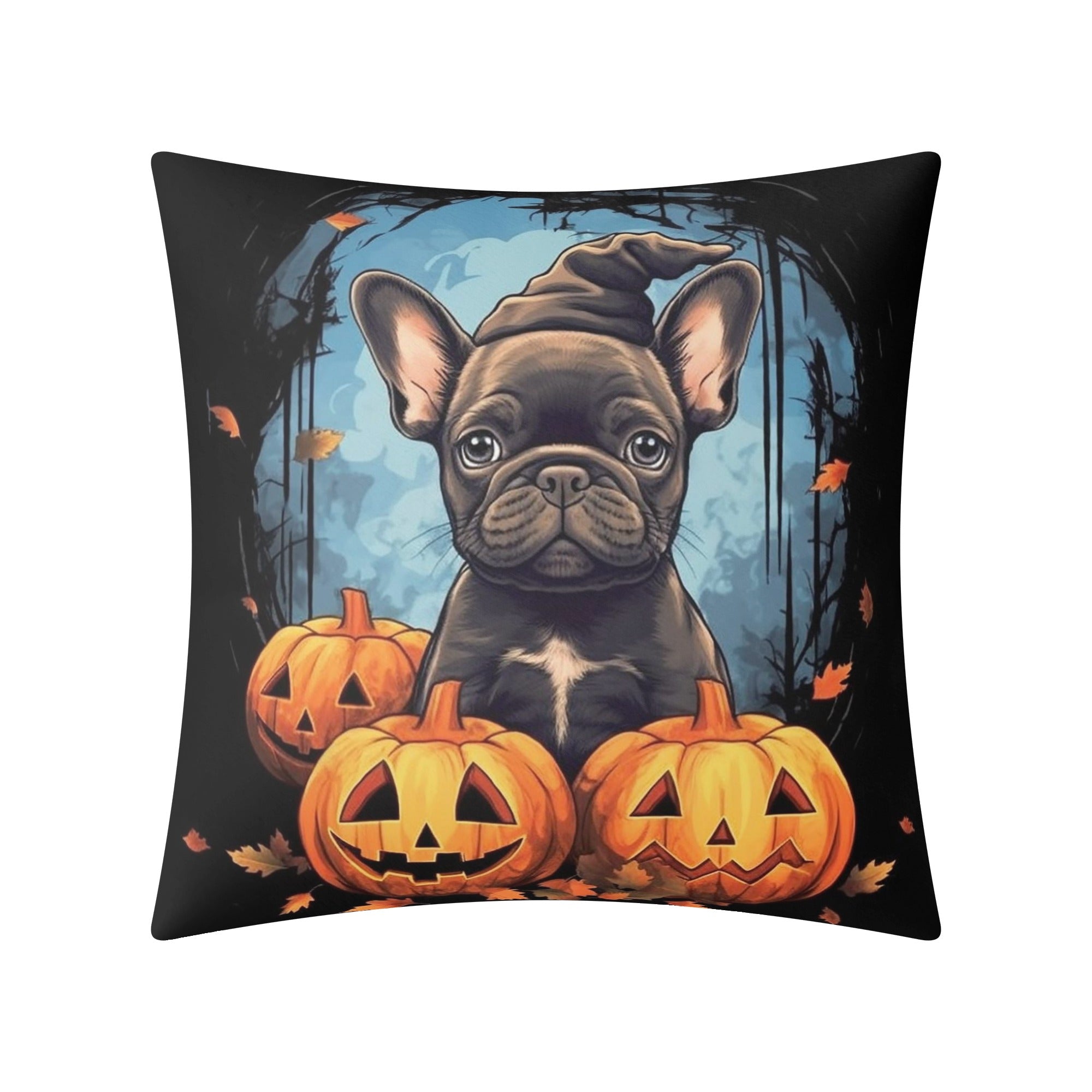 French Bulldog Halloween Time Double Side Printing Pillow Cover Durable Dog Item