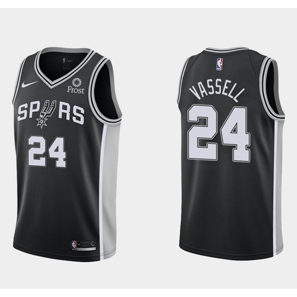 Men's San Antonio Spurs #24 Devin Vassell Black Icon Edition Stitched Jersey