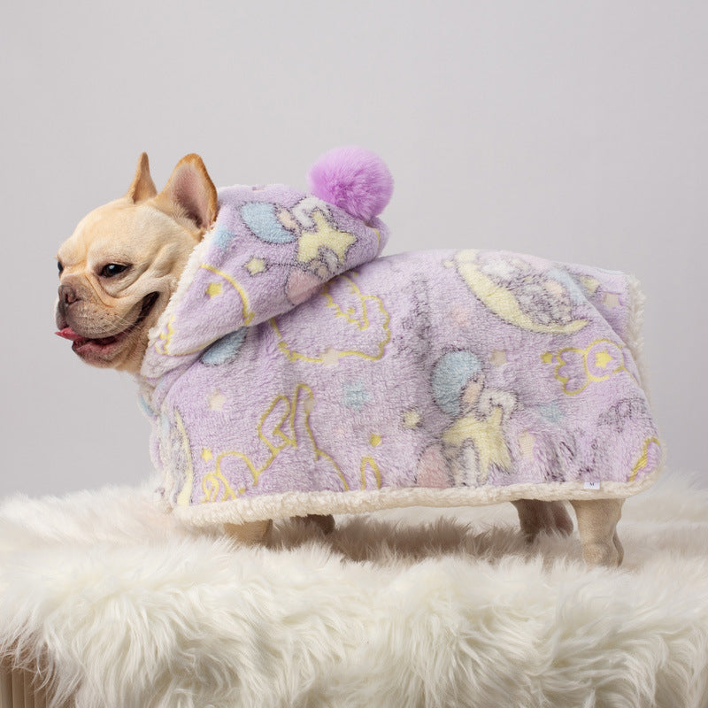 French Bulldog Warmwhisker Frenchie Coat Scarf In Soft Welsh Blanket