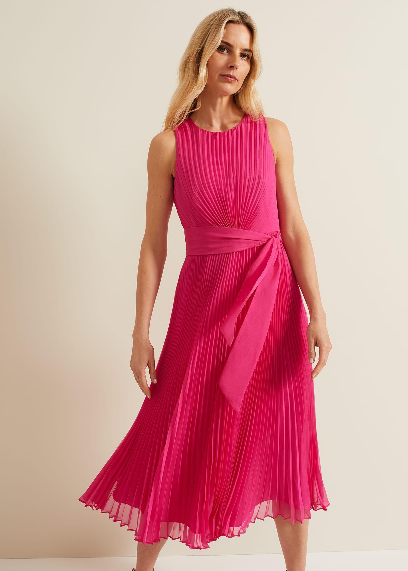 Simara Pleated Midi Dress