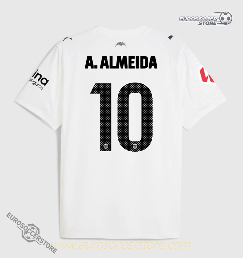 Valencia CF 25-26 Season Home Jersey, A. ALMEIDA #10 Edition