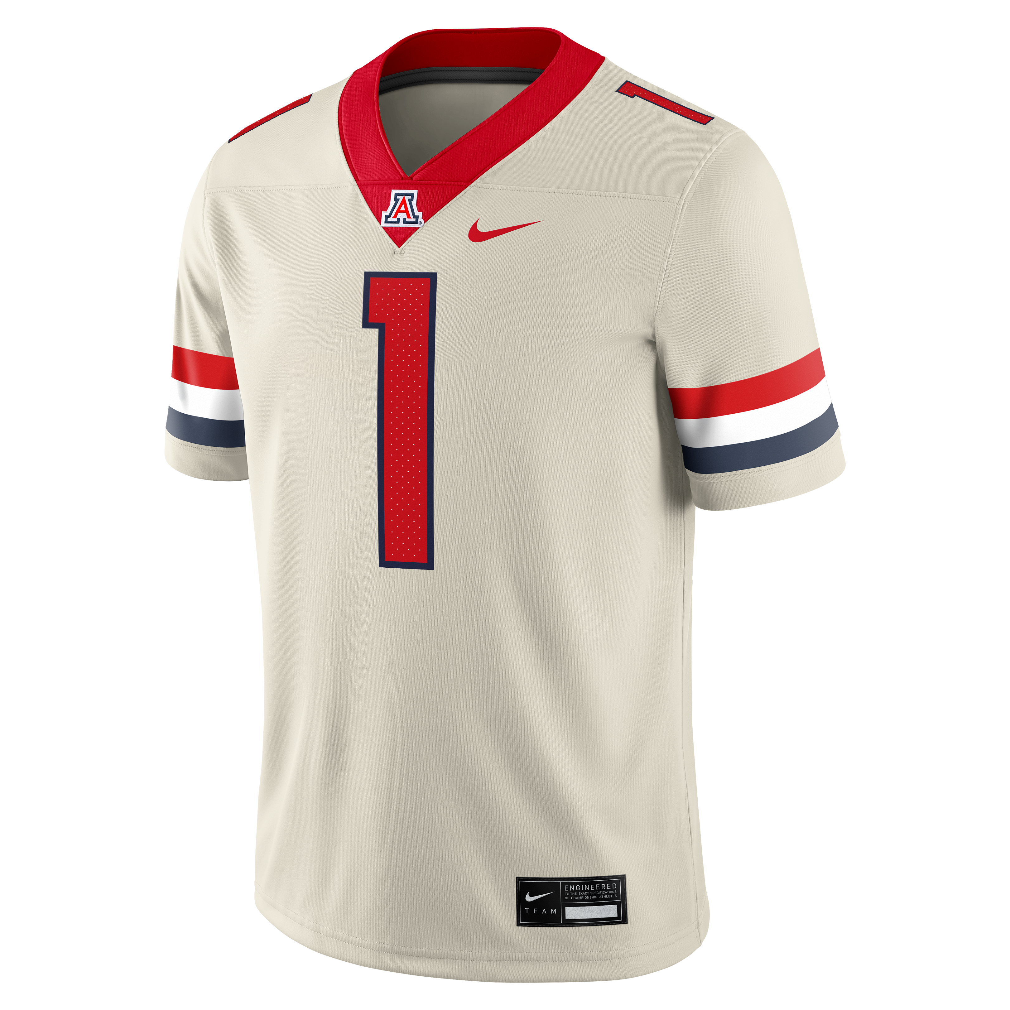 Men's #1 Cream Arizona Wildcats Alternate Game Football Jersey