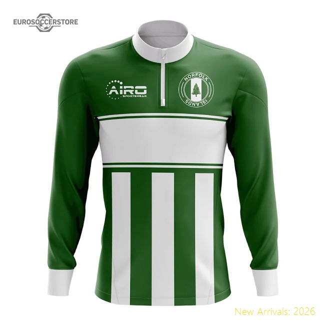 Norfolk Islands Concept Football Half Zip Midlayer Top (green-white)