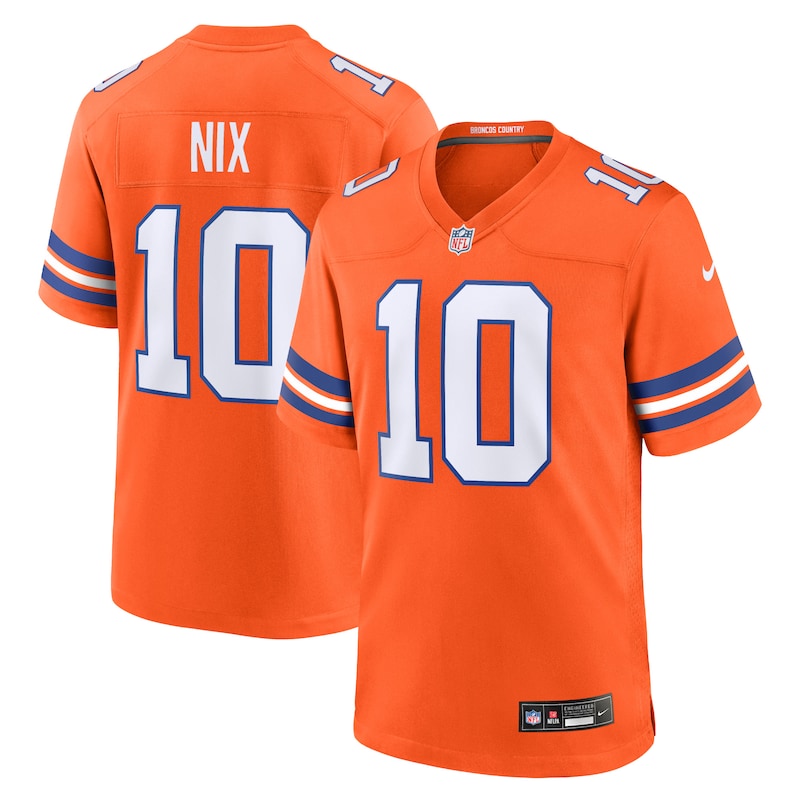 None Bo Nix Denver Broncos Powerful Game Jersey Game Day Wear