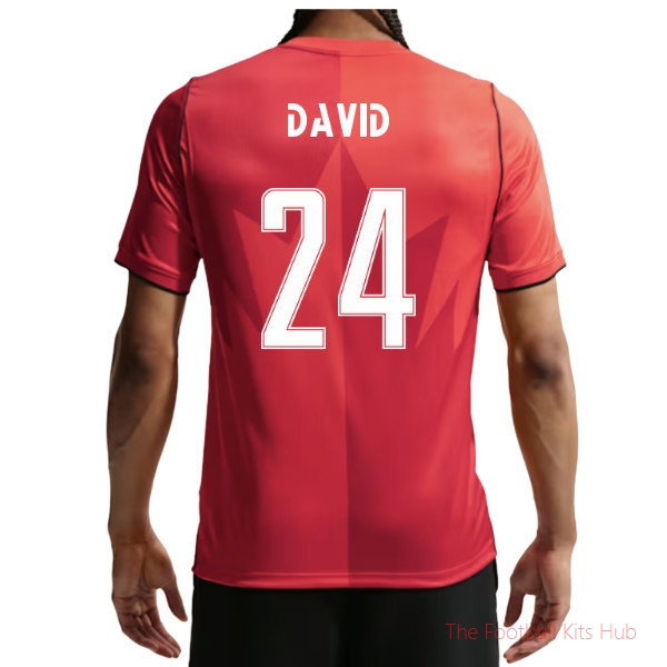 Canada 2026-2027 Home Shirt David #24 International Football Kit