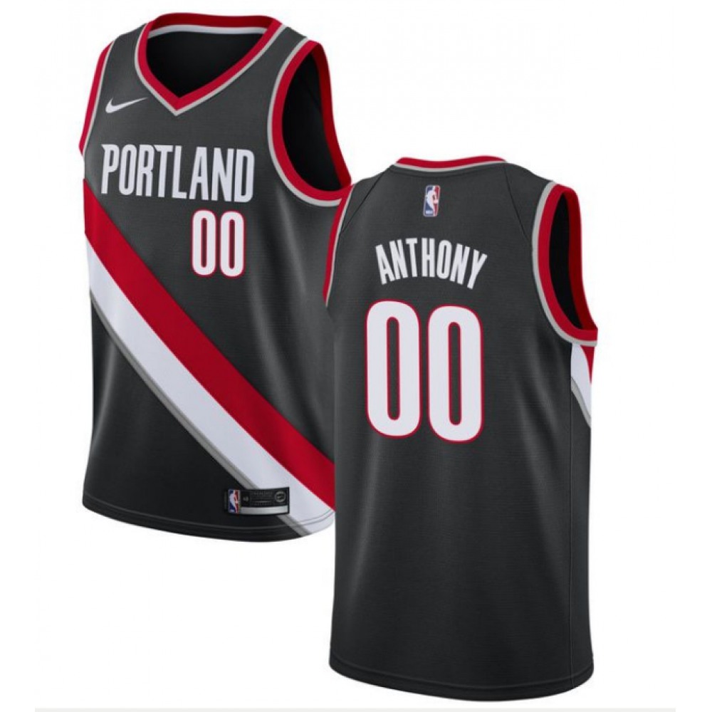 Professional Men's Trail Blazers #00 Carmelo Black Basketball Jersey