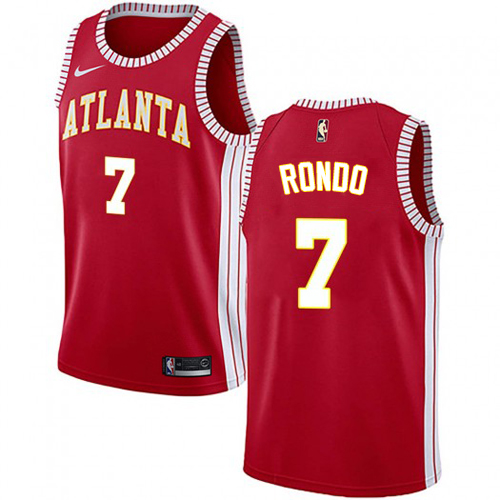 Hawks #7 Rajon Rondo Top-Grade 2024 Statement NBA Jersey - Red