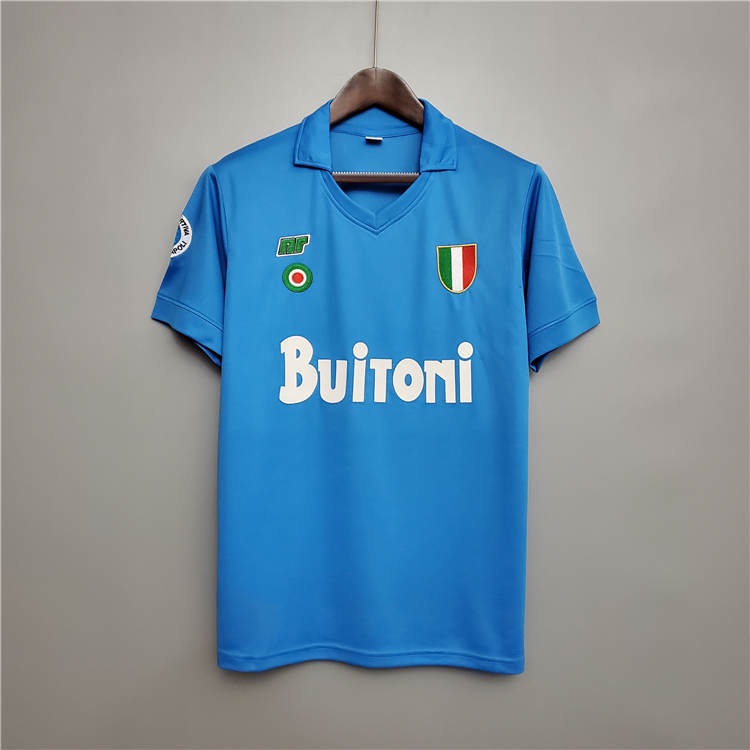 8788 Napoli Retro Football Shirt Home Blue Soccer Shirt - Official