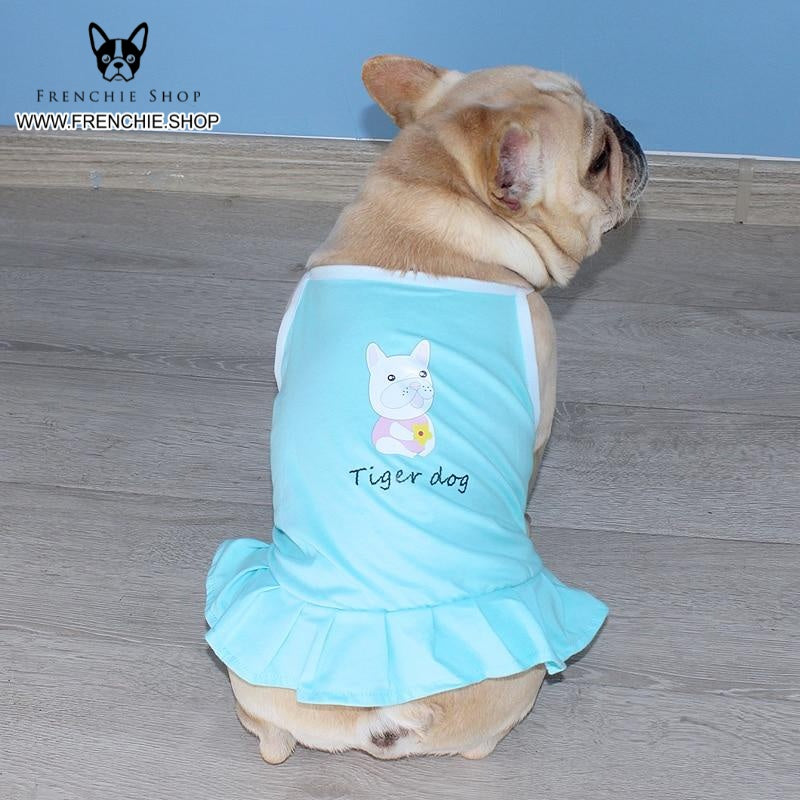 Skirt Outfit Frenchie Summer Dress (w307) Paw Protection | Comfort Fit