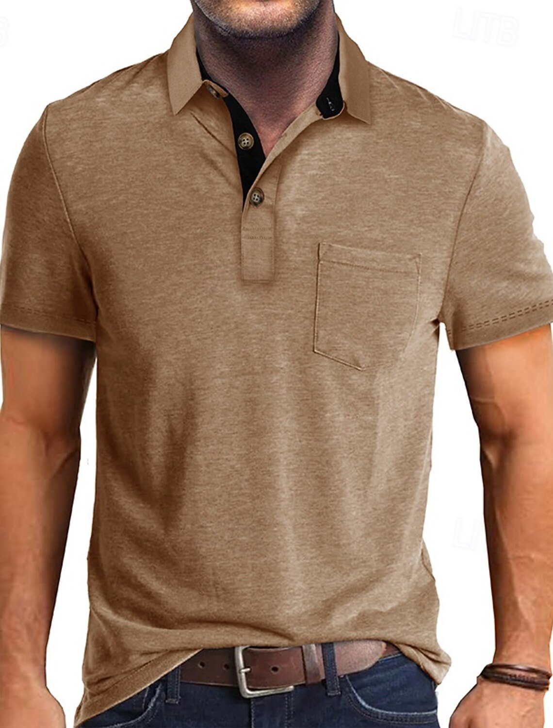 Men's Golf Shirt Polos Shirts Work Casual Lapel Short Sleeve Basic