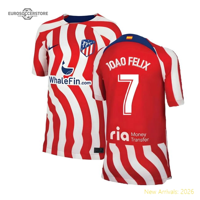 Premium 2022-2023 Atletico Madrid Home Shirt (Kids) (Joao Felix 7)