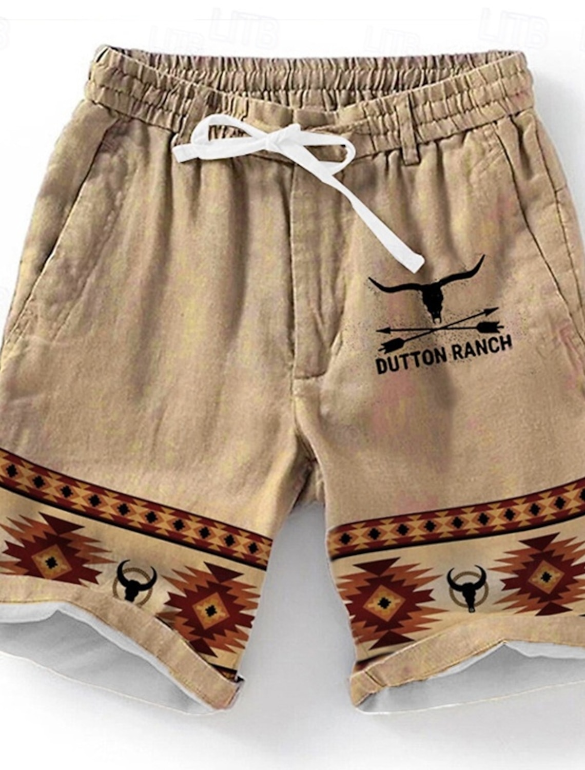 Men's Graphic Geometric Pattern Shorts Summer Beach Mid Waist Designer