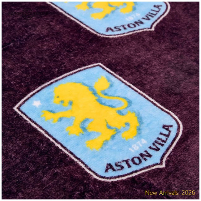 Authentic Aston Villa Fc Multi Crest Fleece Blanket - Premium Quality