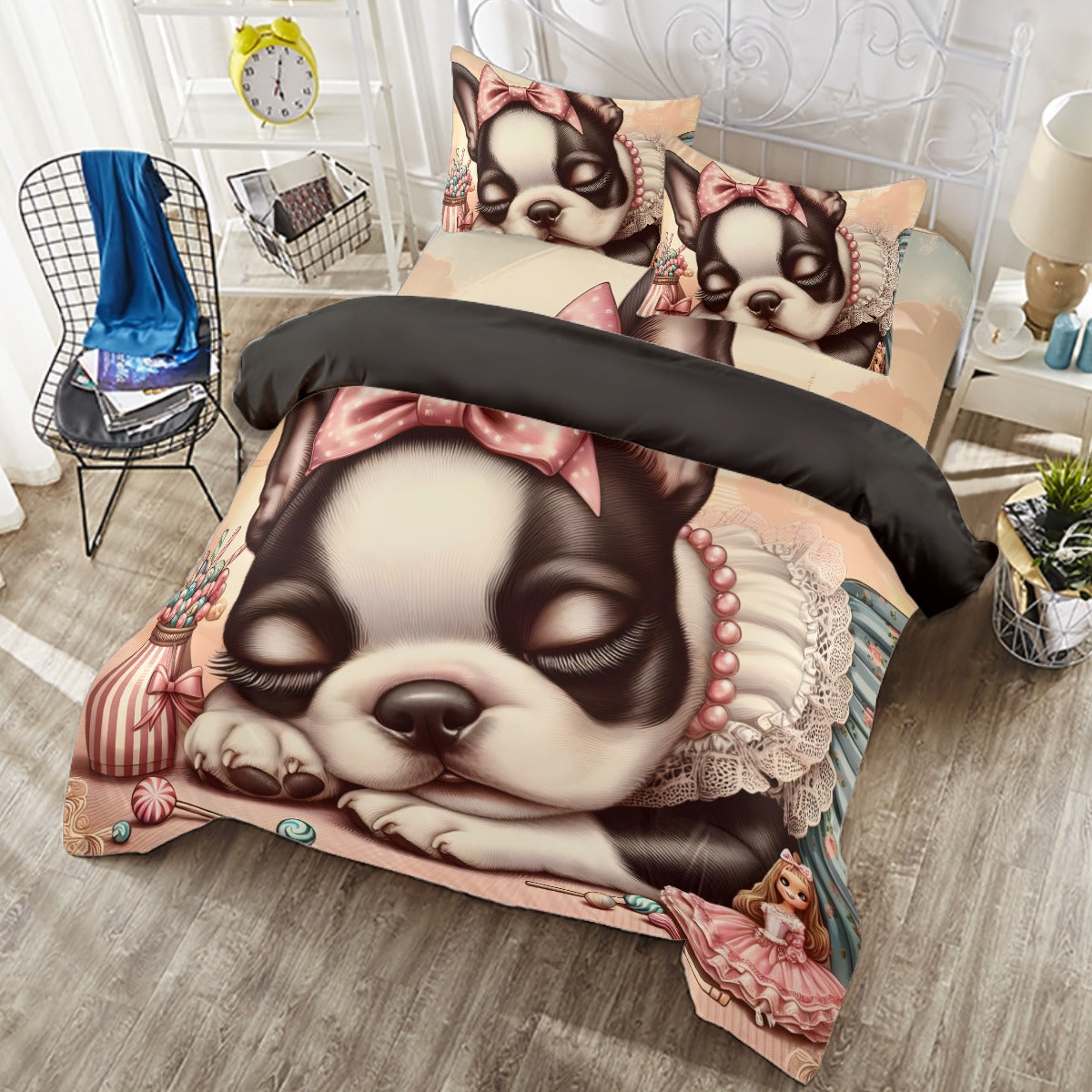 French Bulldog Brutus Duvet Cover Set For Boston Terrier Lovers Durable Dog Item