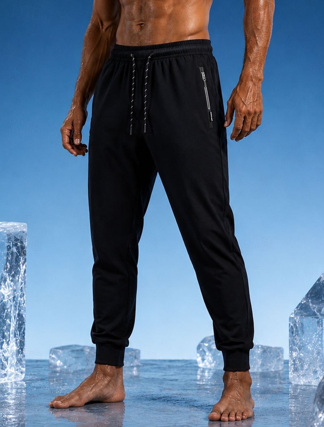 Men's Joggers Trousers Casual Pants Quick-dry Pants Cooling Pants Drawstring Pocket Elastic Waist Solid Color Lightweight Moisture Wicking Full Length Daily Gym Sports Outdoor Fashion Classic Style