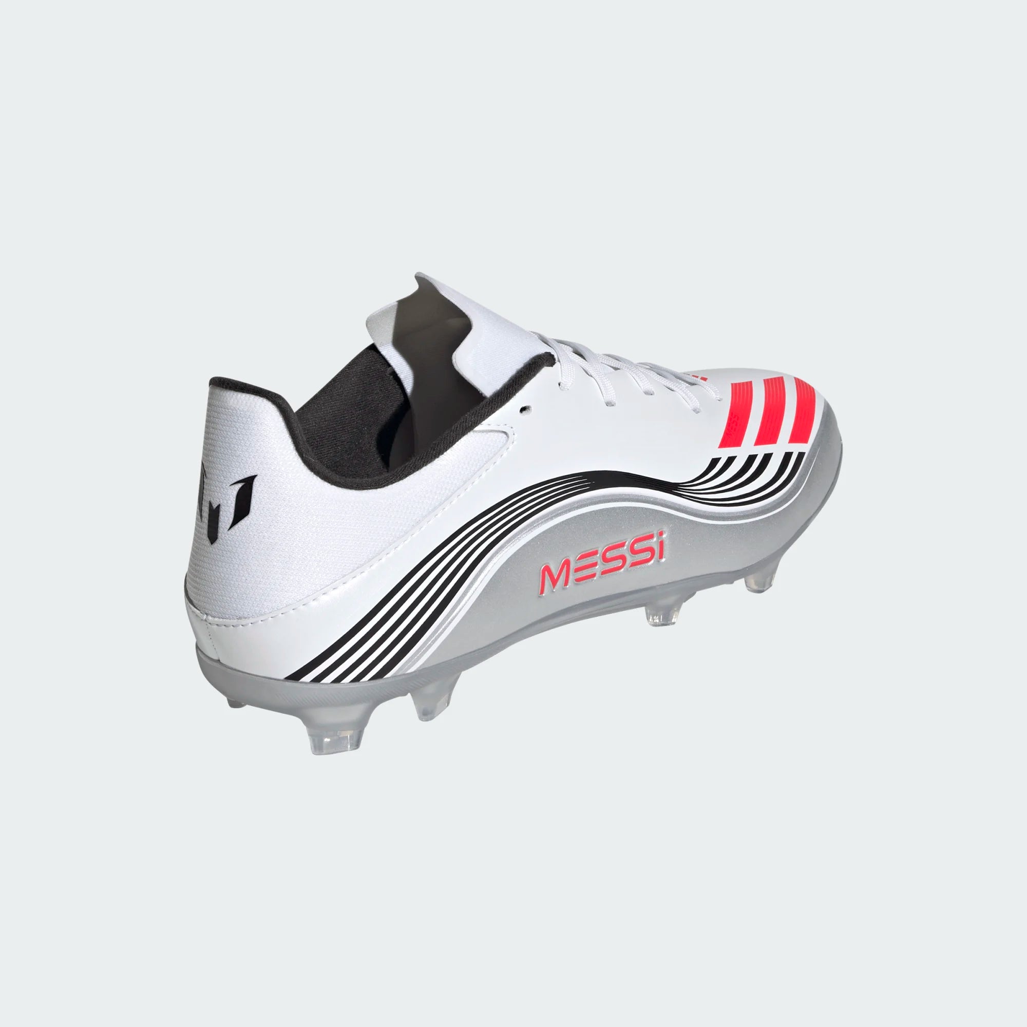 adidas F50 Messi League FG/MG Football Boots 2024 White Lucid Red Silver Metallic