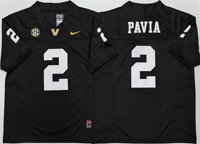 Men's None Black 2025 home jersey Diego Pavia #2 moisture wicking