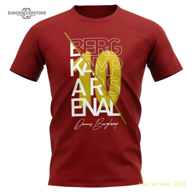 Dennis Bergkamp Arsenal Graphic Signature T-Shirt (Red)