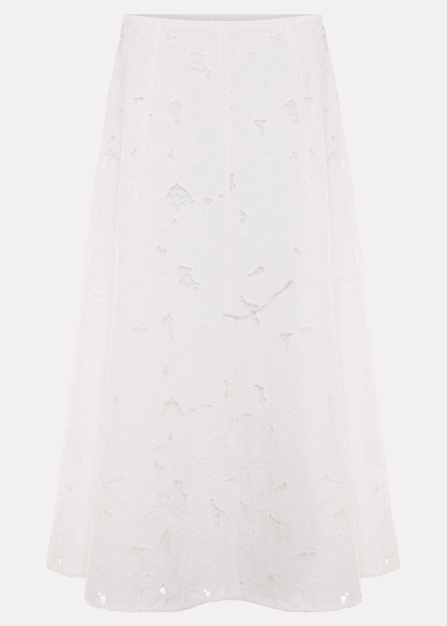 Marina Seamed Lace Midi Skirt