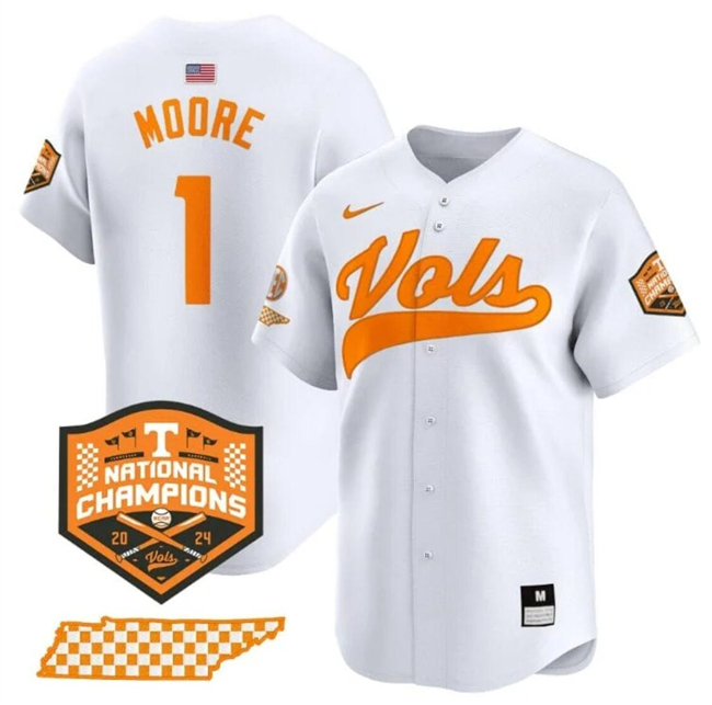 Men's None White 2024 embroidered Christian Moore #1 breathable Jersey