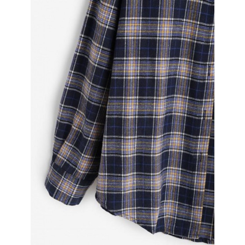 Plaid Pocket Boyfriend Shirt CX9086