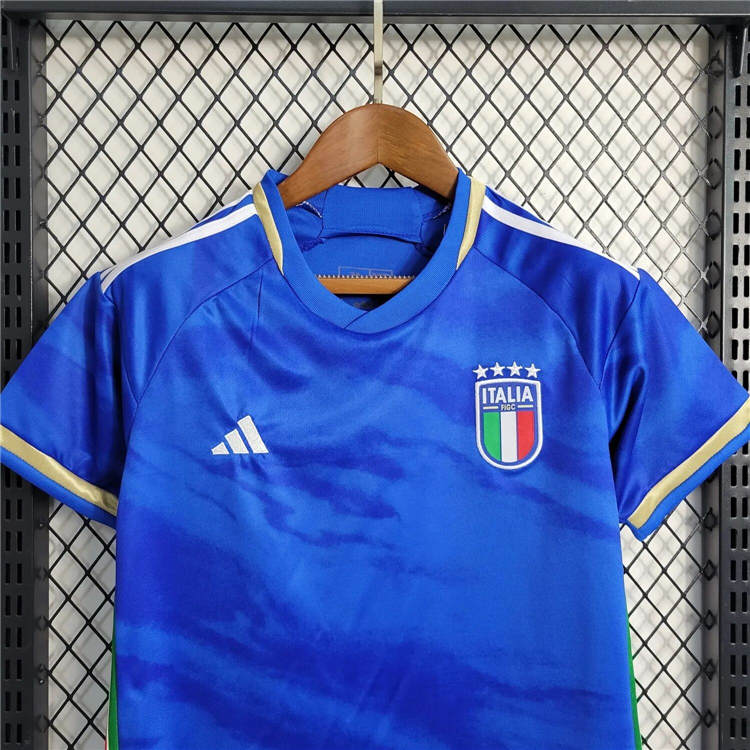 Kids Italy 2023 Home Blue Football Kit ShirtShorts - Official Replica