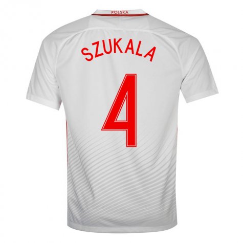 Professional Grade Poland Home 2016 Szukala 4 Soccer Jersey Shirt