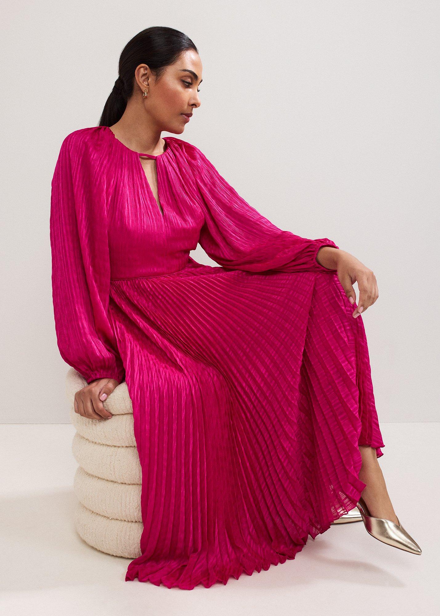 Petite Faye Textured Pleat Dress