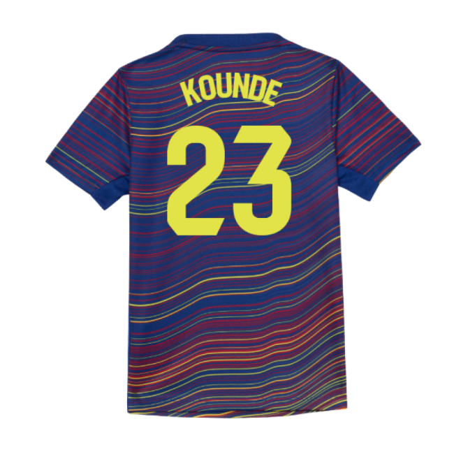 2025-2026 Barca Academy Pro Pre Match Shirt (blue) - Kids (kounde 23)