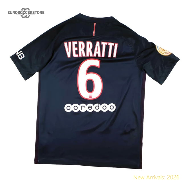 Top-Quality Psg 2016-17 Home Shirt (M) Verratti #6 (Excellent)