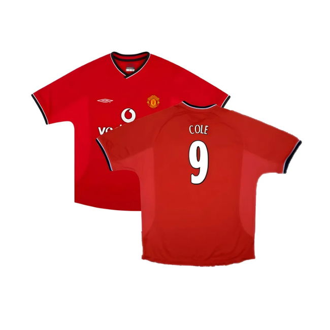 Manchester United 2000-02 Home Jersey ((Excellent) XXL) (Cole 9)