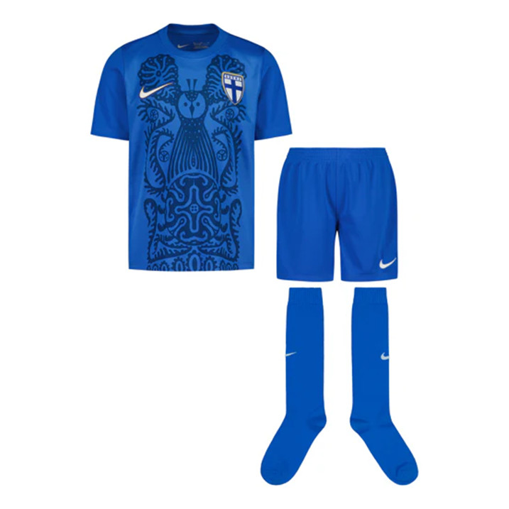 Comfort Fit Kids Finland 2025 Away Soccer Kit ShirtShorts