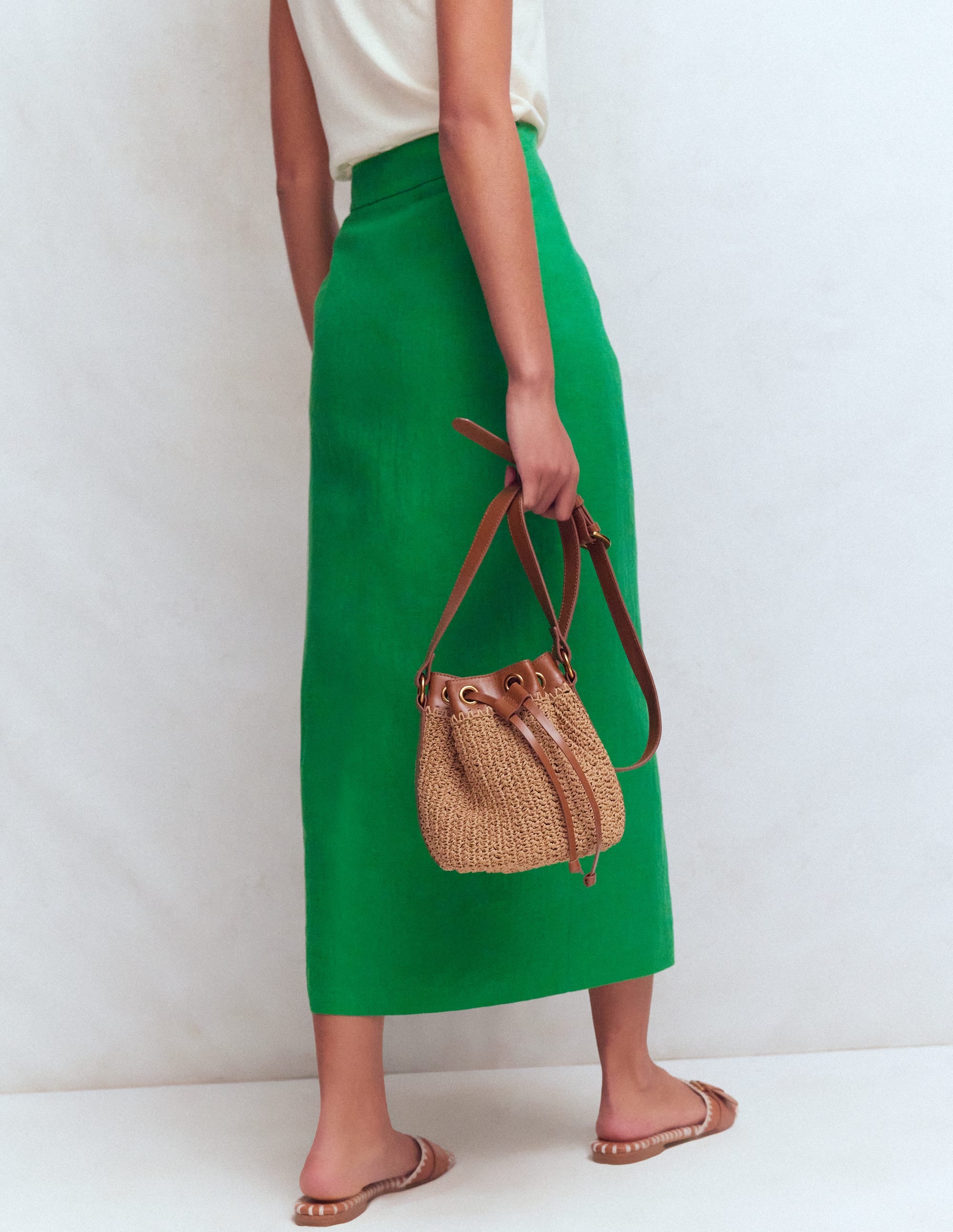 Dimitra Linen Column Skirt