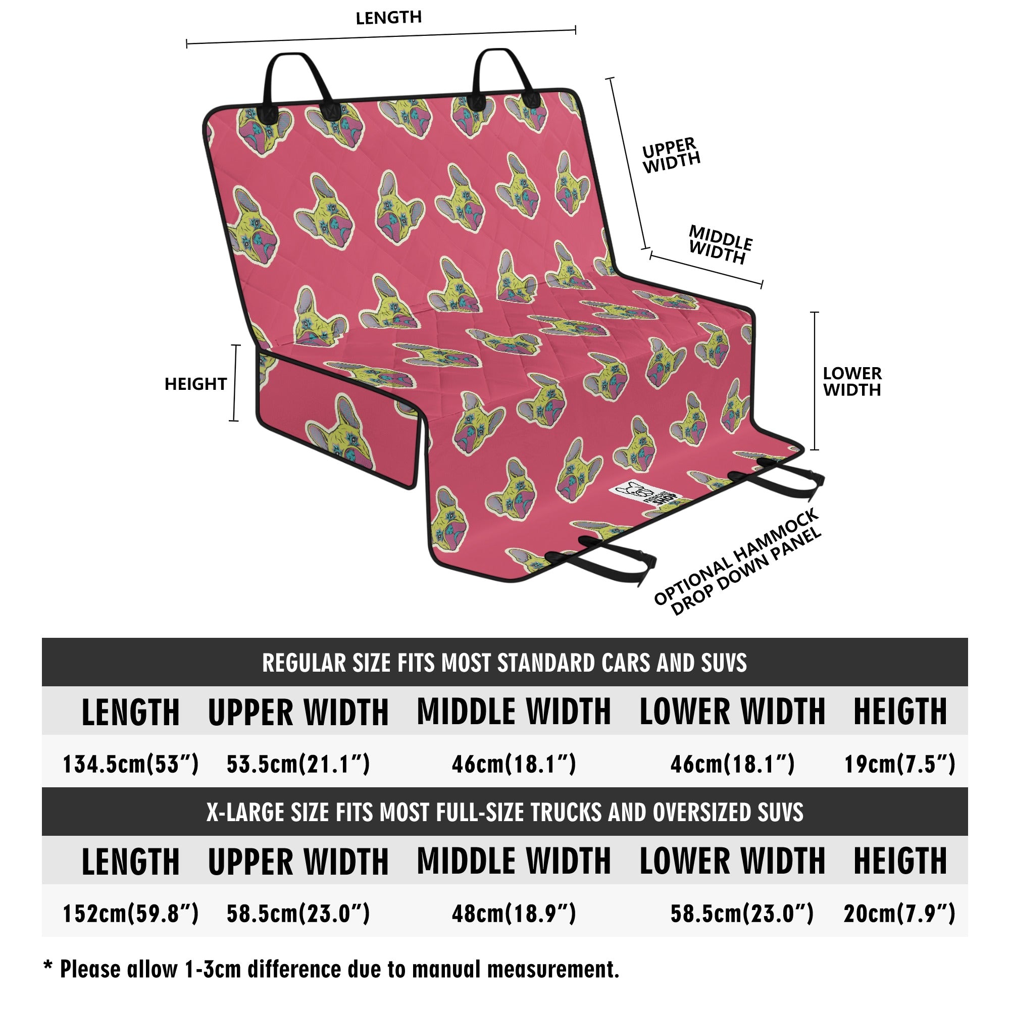 French Bulldog Tornado Car Pet Seat Covers For French Bulldog Durable Dog Item