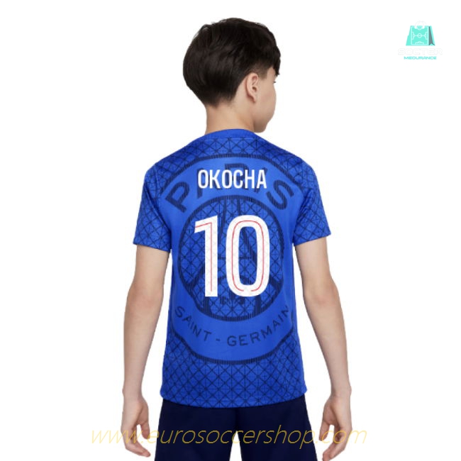 2025-2026 PSG Academy Pro Home Pre Match Shirt (Royal) - Kids (Okocha 10)