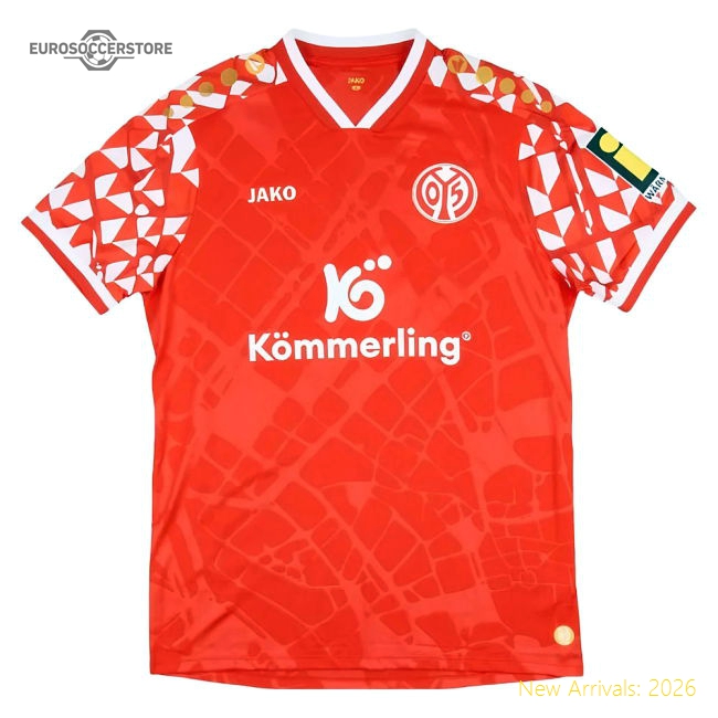 2025-2026 Fsv Mainz Home Kit Jersey In Multiple Sizes Match Replica