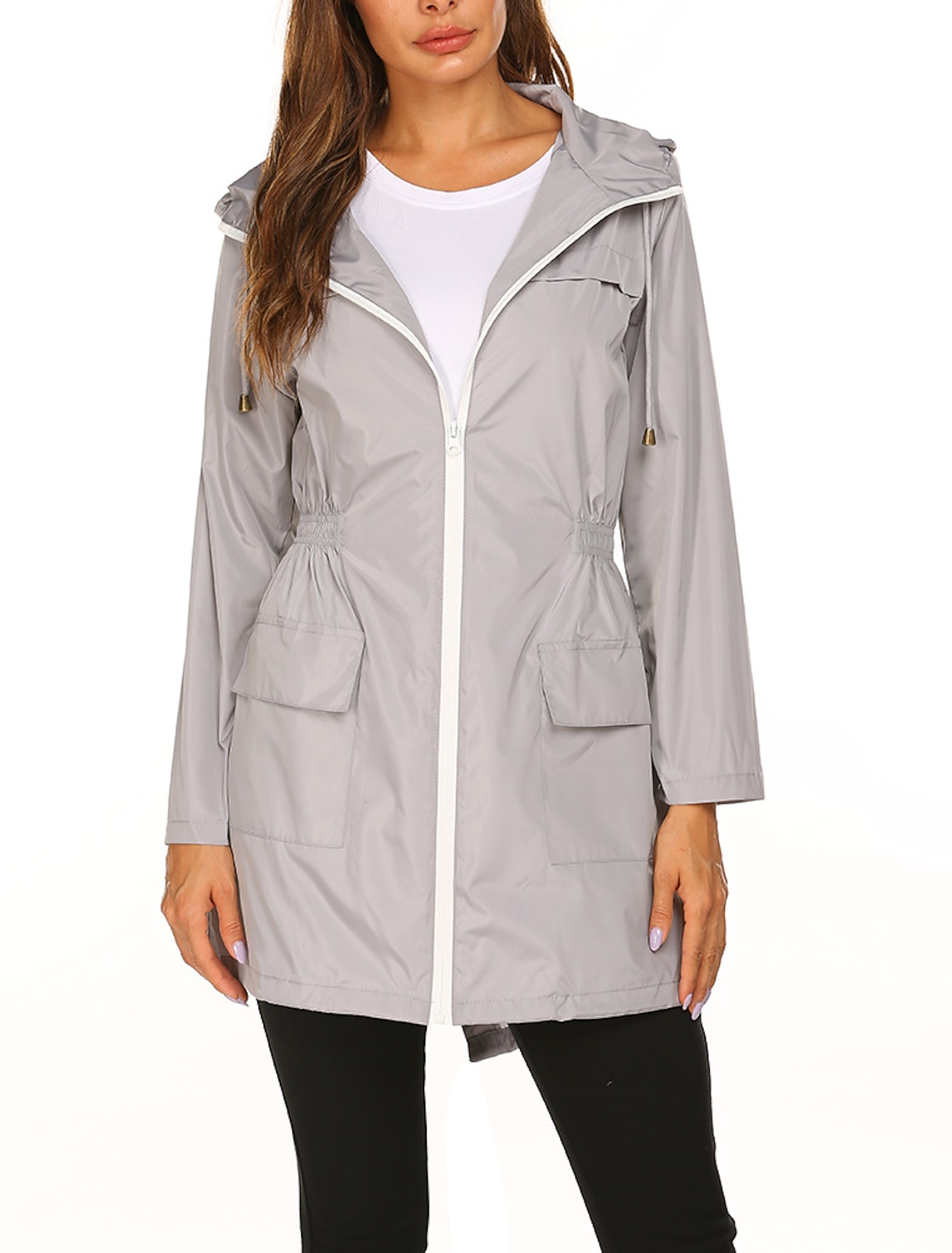 Women's Hiking Raincoat Waterproof Hiking Jacket Rain Jacket Spring Winter Outdoor Thermal Warm Waterproof Windproof Quick Dry Outerwear Coat Top Fishing Climbing Casual Black Navy Blue Dark Green