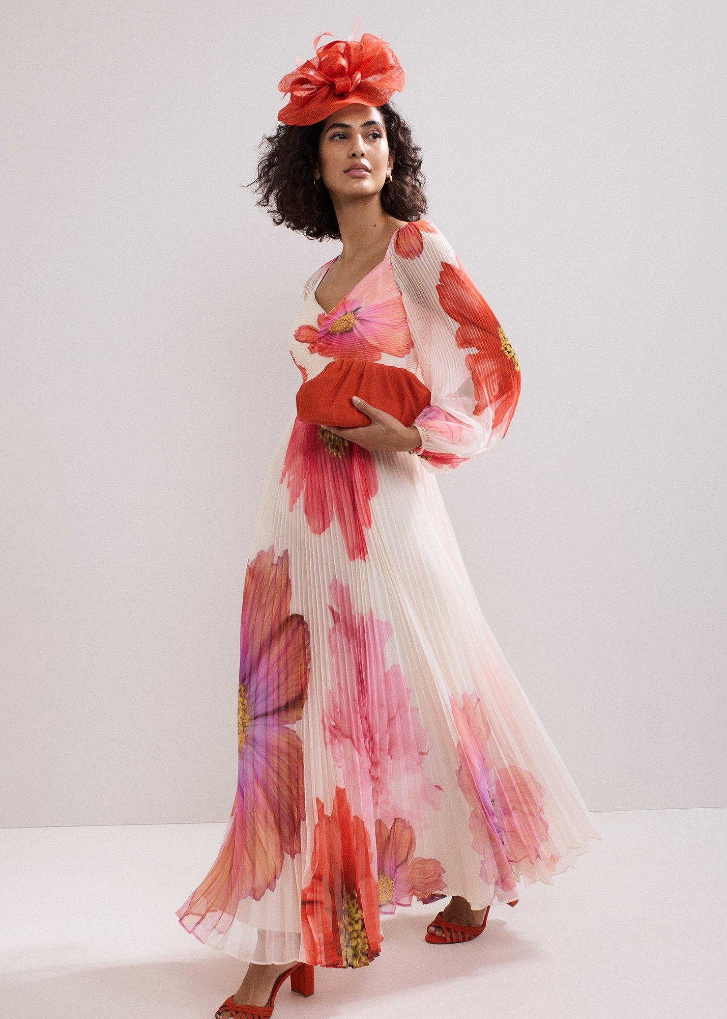 Reanna Pleated Floral Maxi Dress